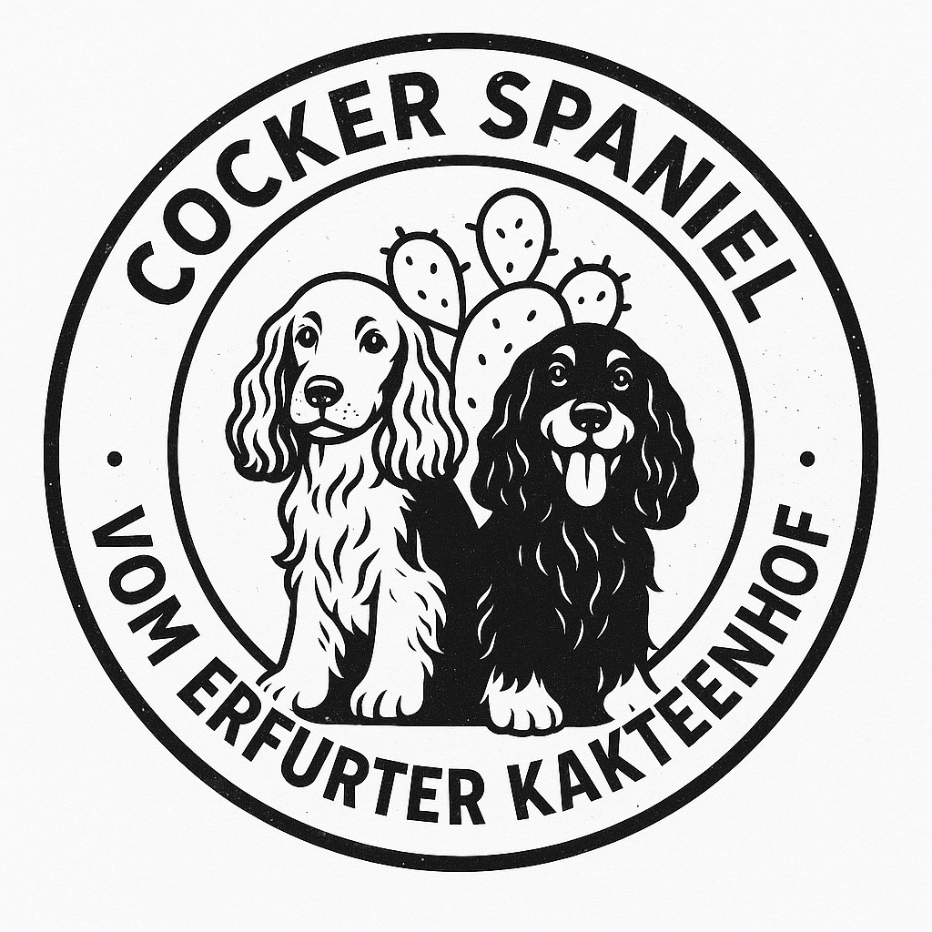 Logo rund Cocker Spaniel vom Erfurter Kakteenhof